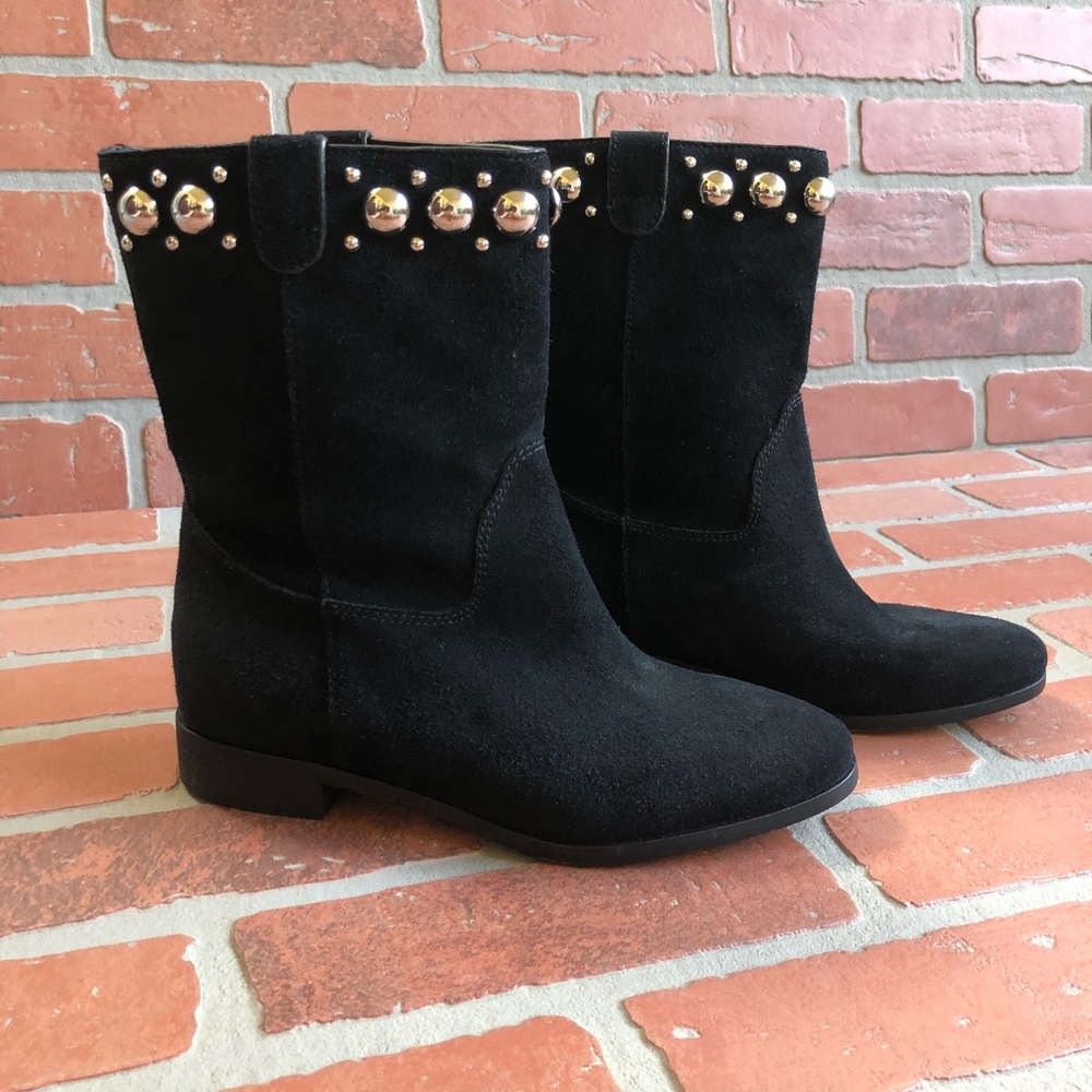 Michael Kors Black Leather Boots with Studs Women’s